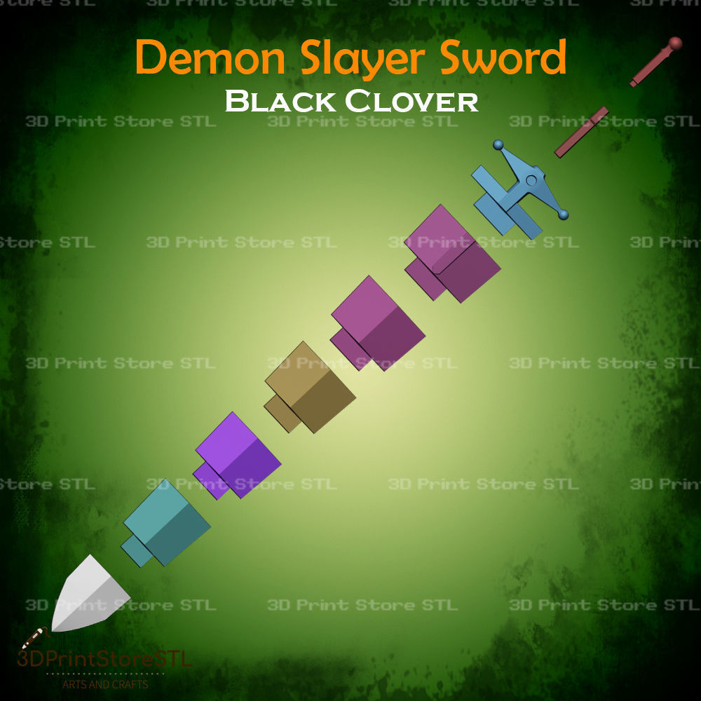Demon Slayer Cosplay From Black Clover - STL File 3D print model_4