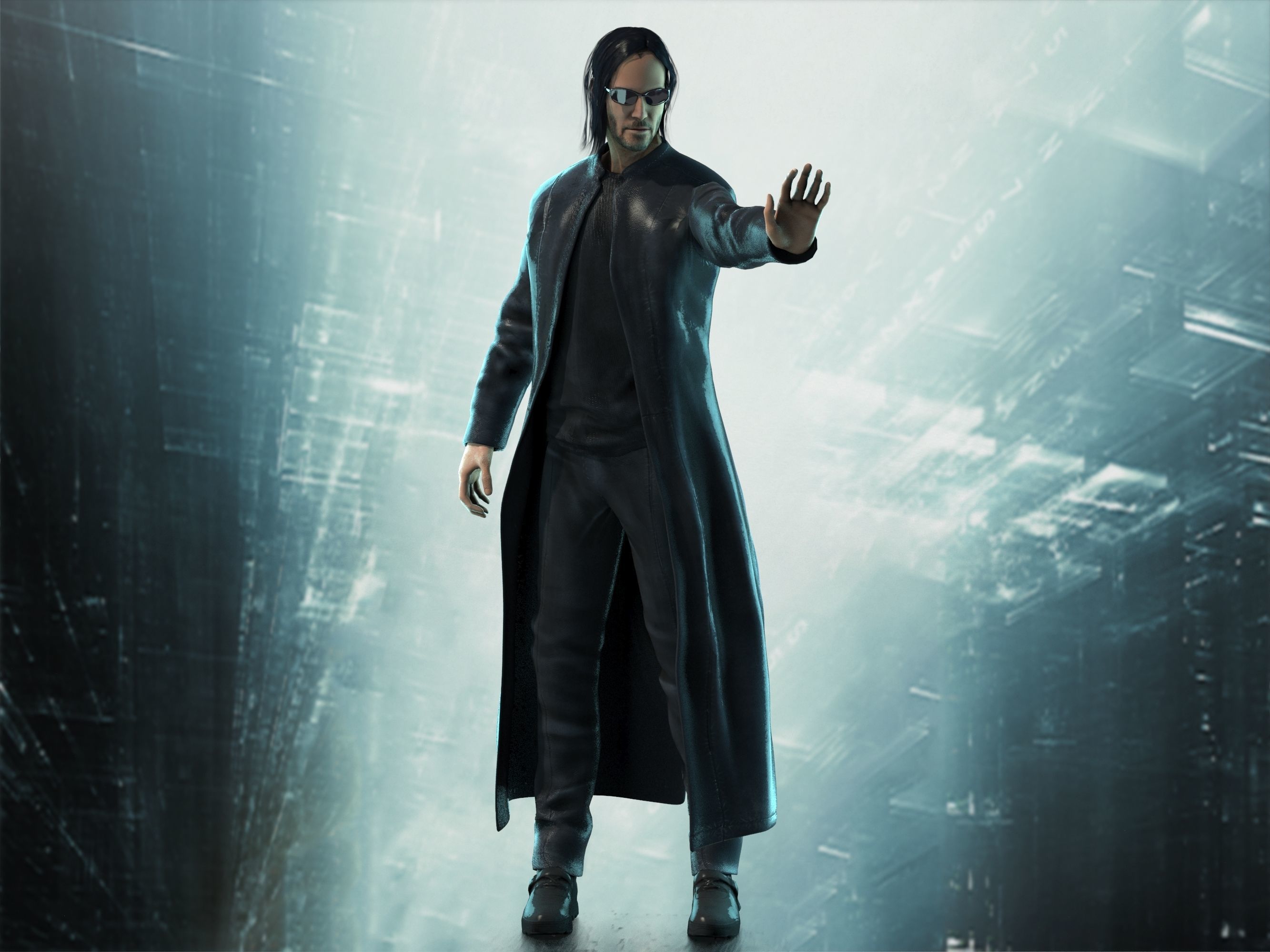 Neo from Matrix 4 Resurrections Low-poly 3D model_4