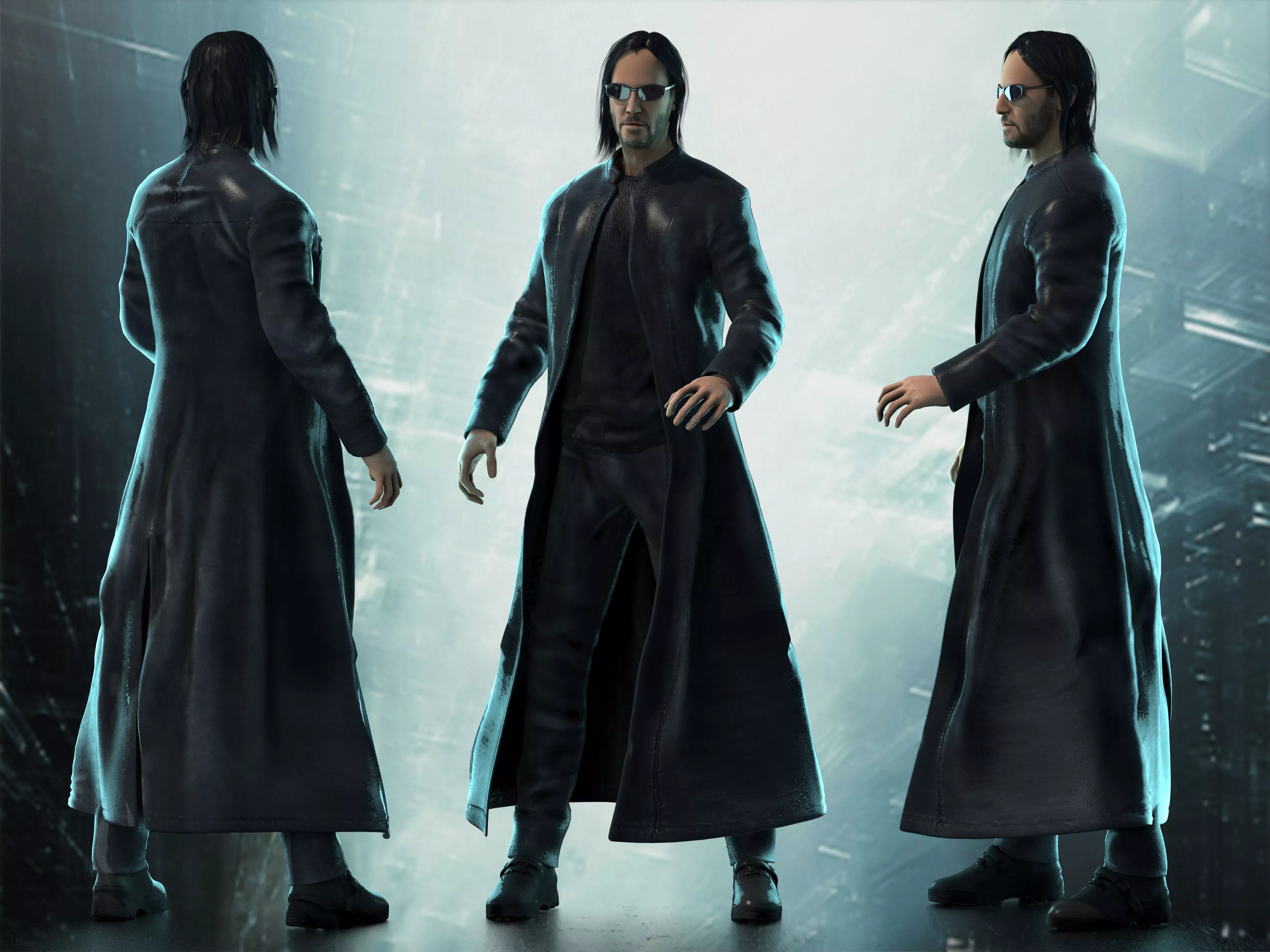 Neo from Matrix 4 Resurrections Low-poly 3D model_0