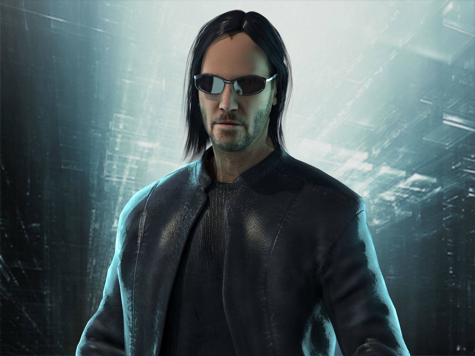 Neo from Matrix 4 Resurrections Low-poly 3D model_2