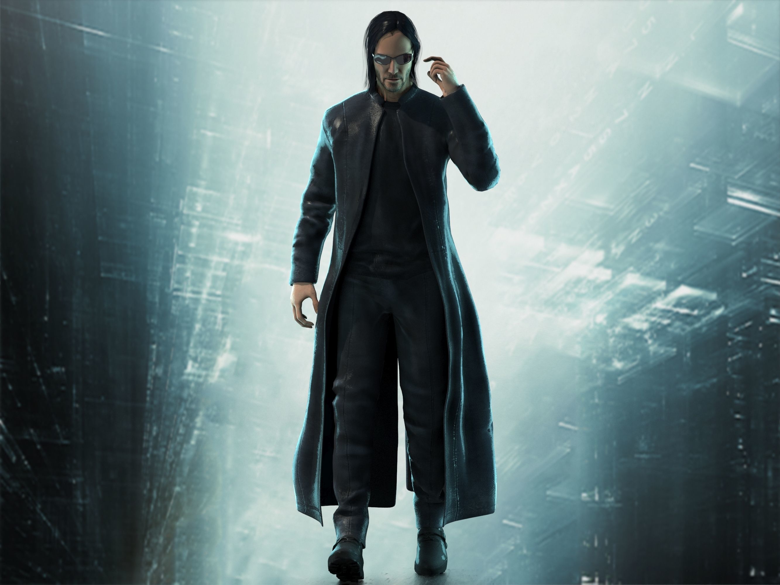 Neo from Matrix 4 Resurrections Low-poly 3D model_9