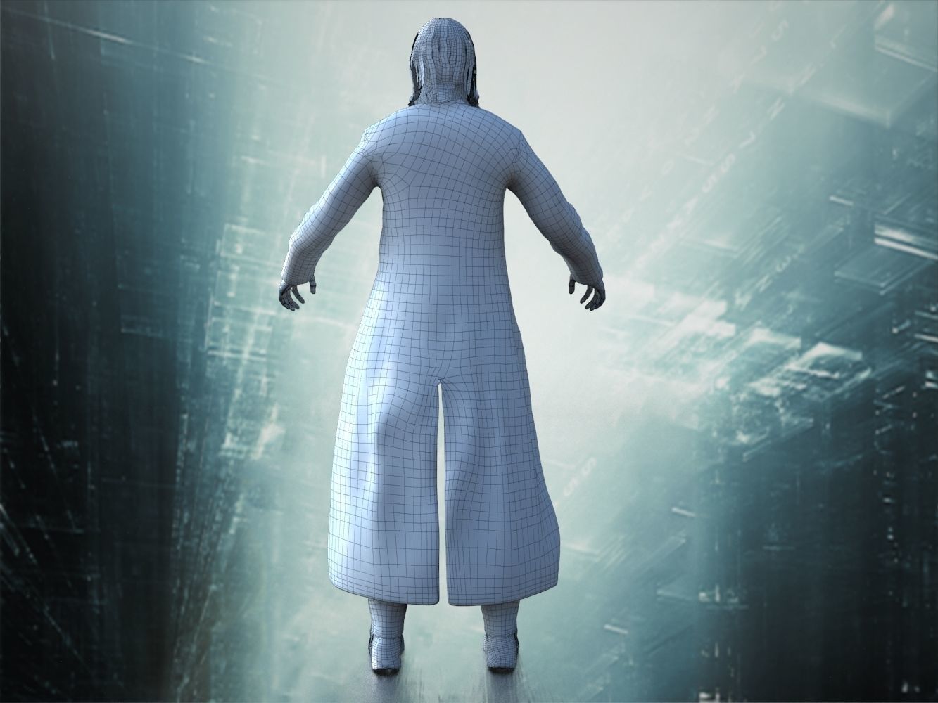 Neo from Matrix 4 Resurrections Low-poly 3D model_11