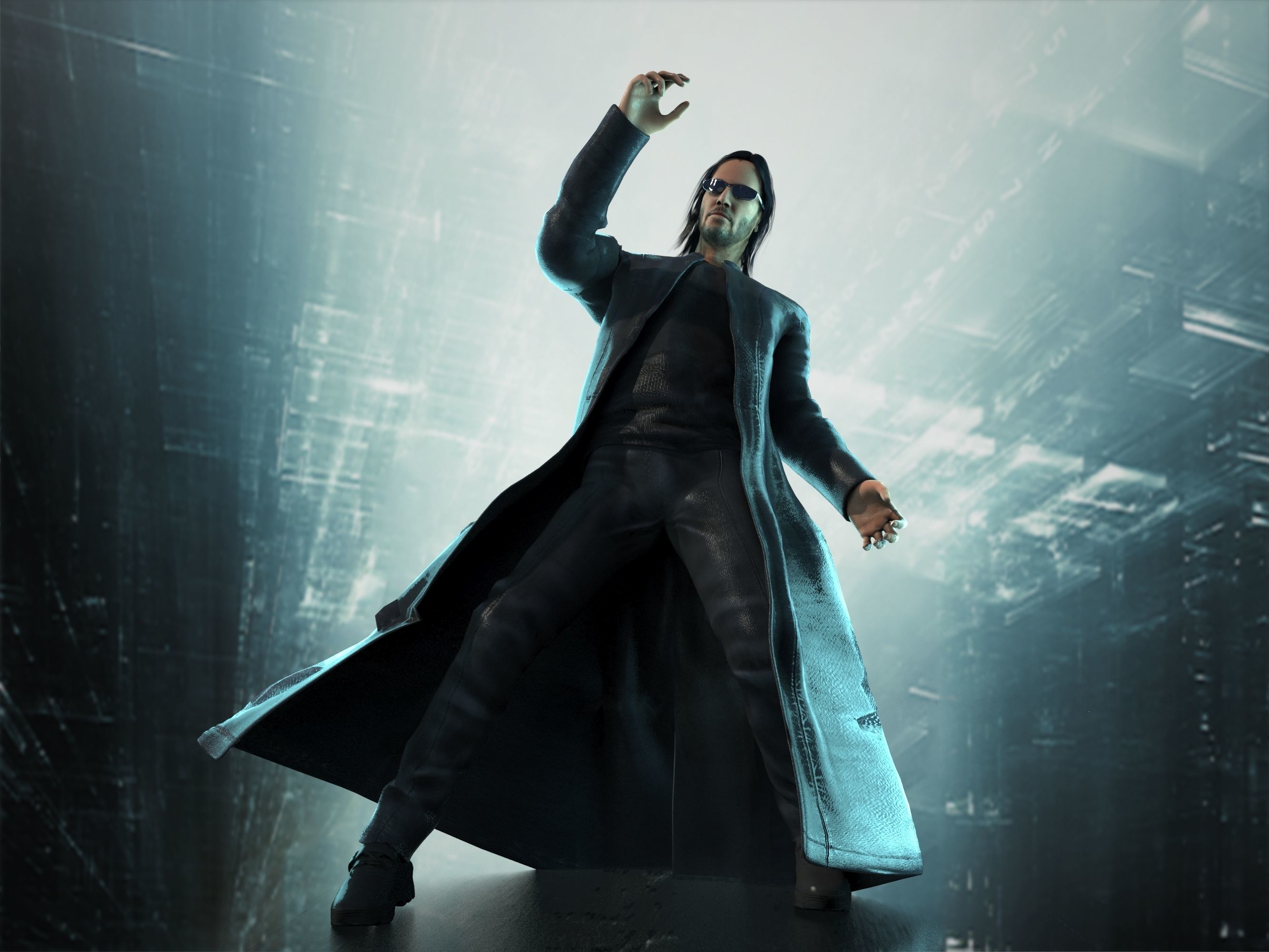 Neo from Matrix 4 Resurrections Low-poly 3D model_5