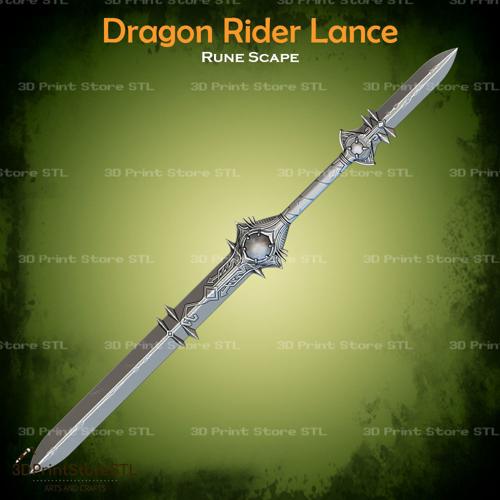 Dragon Rider Lance Cosplay Rune Scape - STL File 3D print model_1