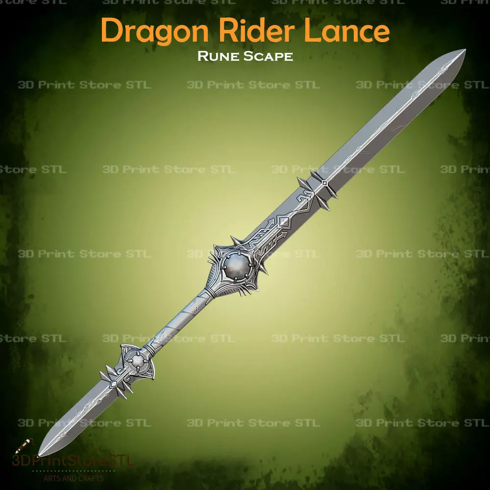 Dragon Rider Lance Cosplay Rune Scape - STL File 3D print model_0