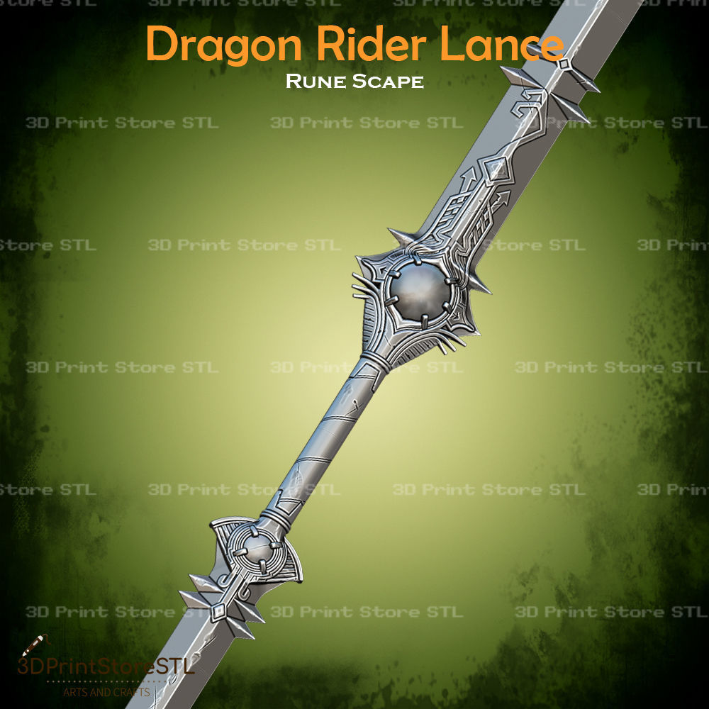 Dragon Rider Lance Cosplay Rune Scape - STL File 3D print model_2