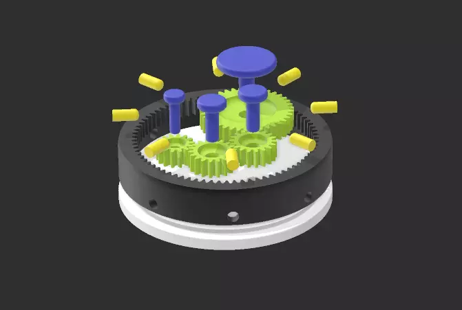 Gear mechanism 3D print model_0