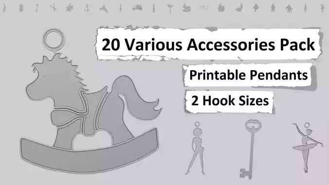 Accessories Pack 3D Printable Pendant Collection