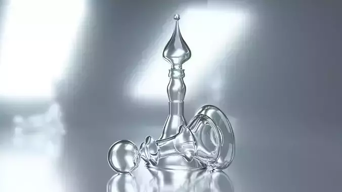 Chess glass pieces Free 3D model
