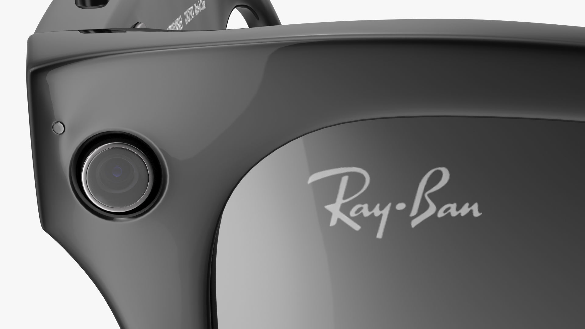 Black Ray Ban Stories Wayfarer Smart Glasses Dark Grey 3D model_14