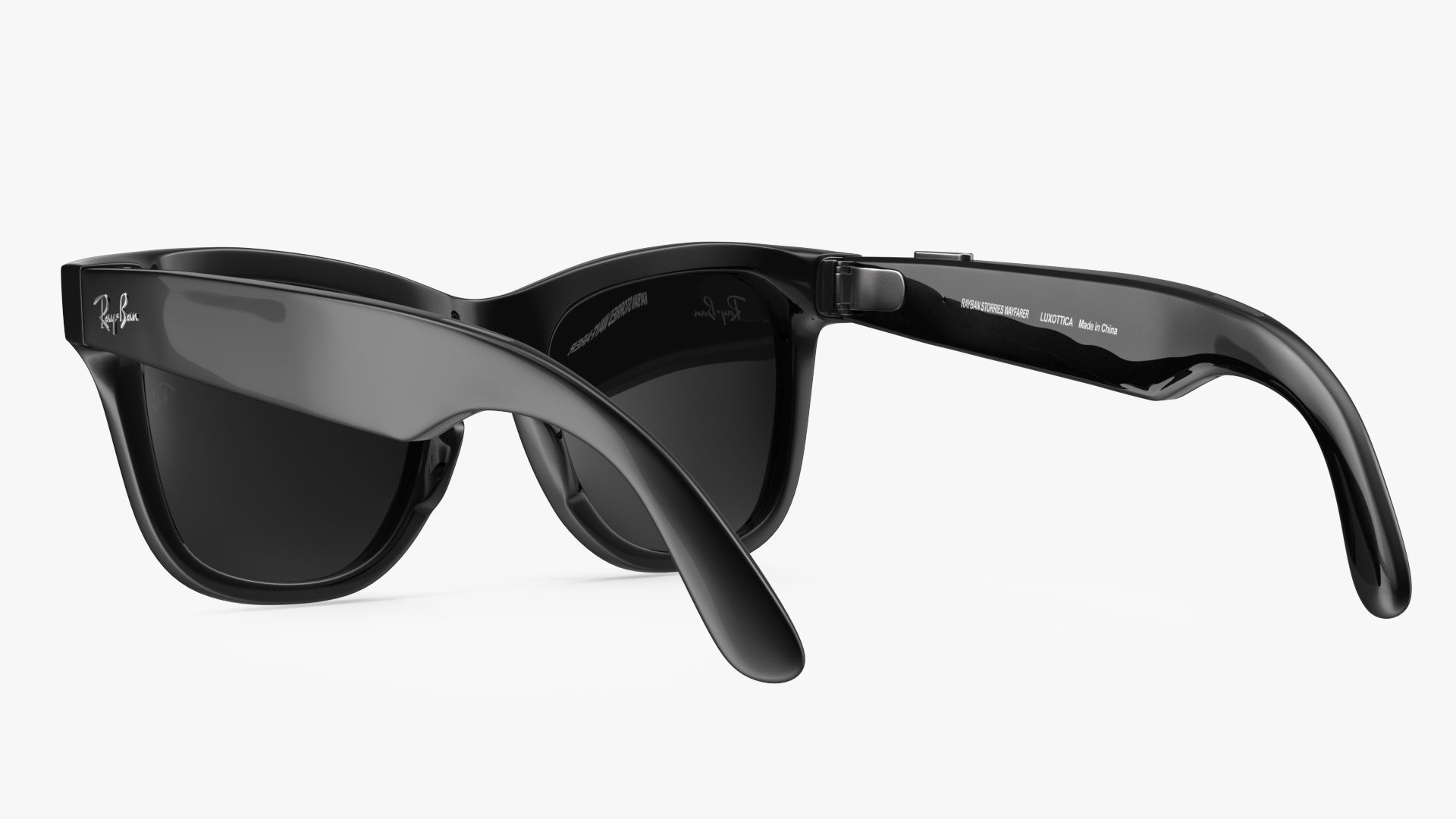 Black Ray Ban Stories Wayfarer Smart Glasses Dark Grey 3D model_9