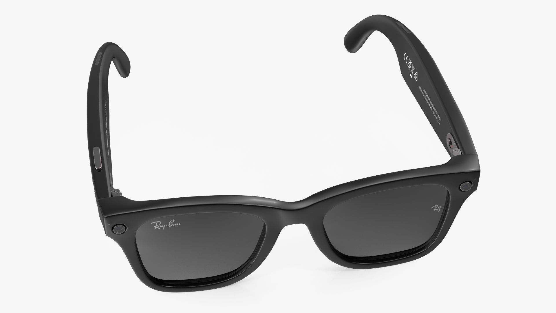 Black Ray Ban Stories Wayfarer Smart Glasses Dark Grey 3D model_8