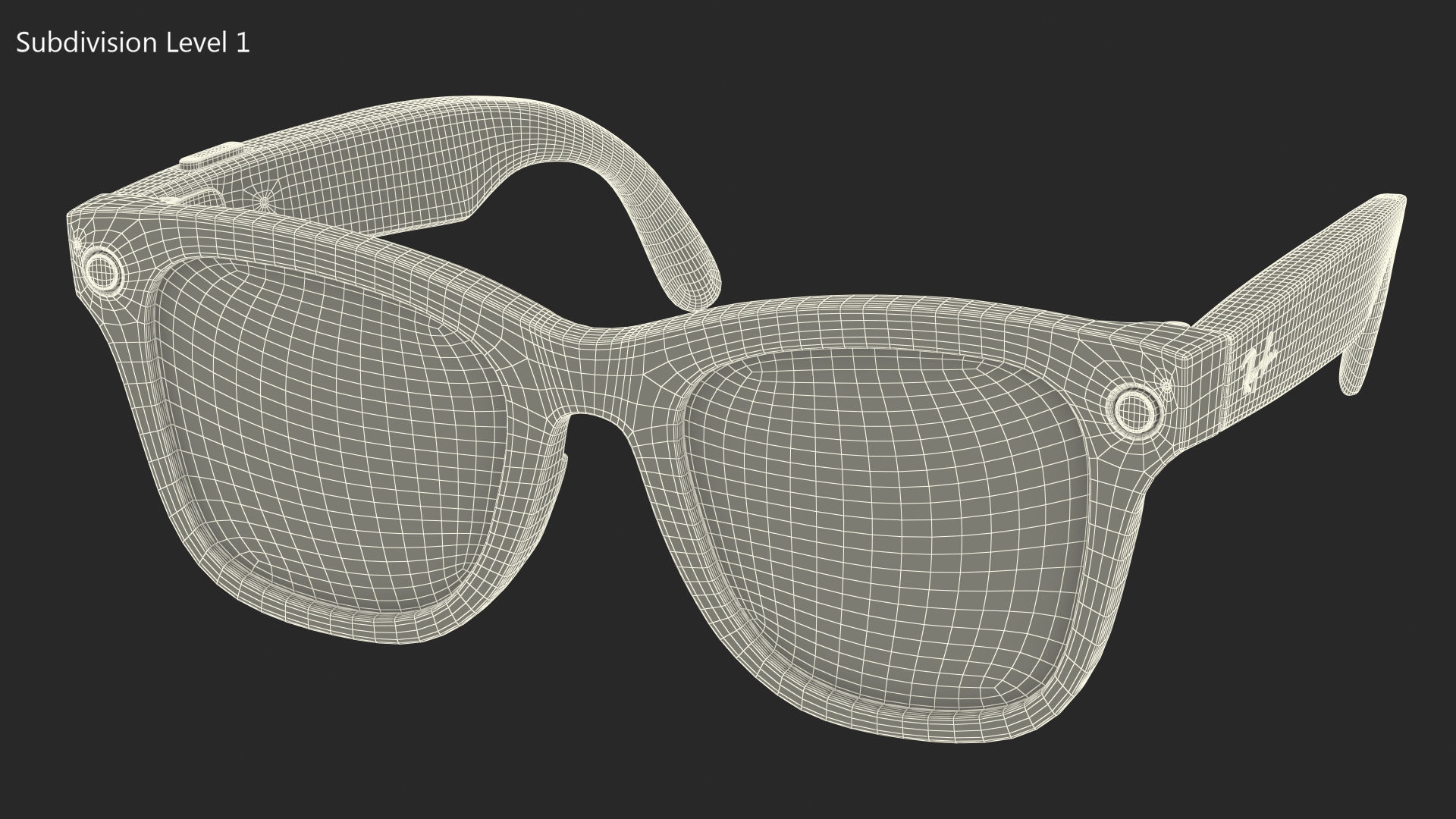 Black Ray Ban Stories Wayfarer Smart Glasses Dark Grey 3D model_19