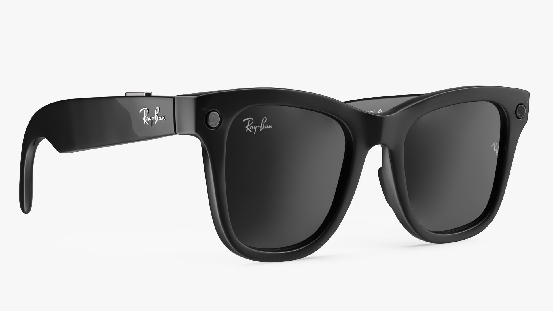 Black Ray Ban Stories Wayfarer Smart Glasses Dark Grey 3D model_10