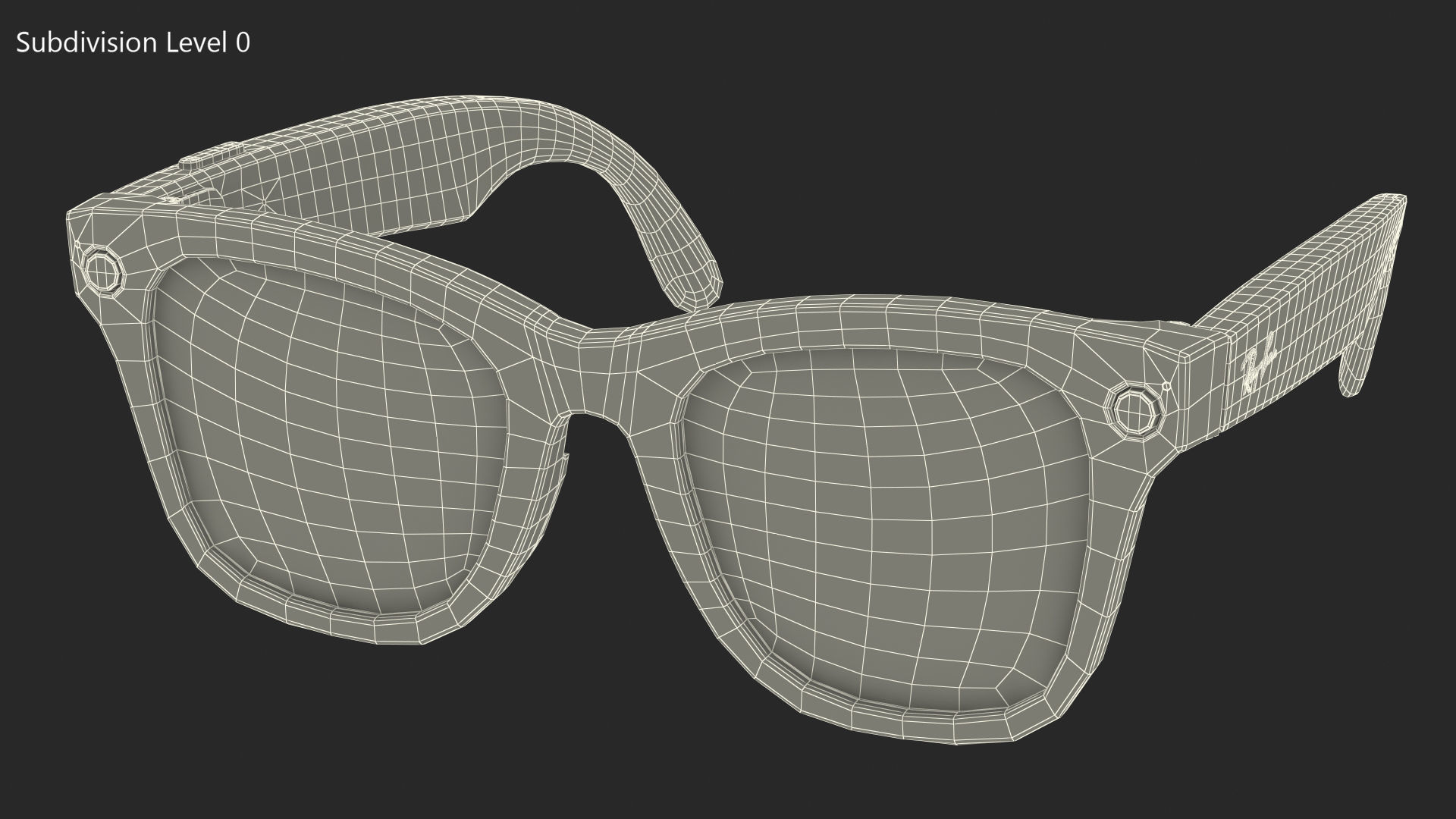 Black Ray Ban Stories Wayfarer Smart Glasses Dark Grey 3D model_18