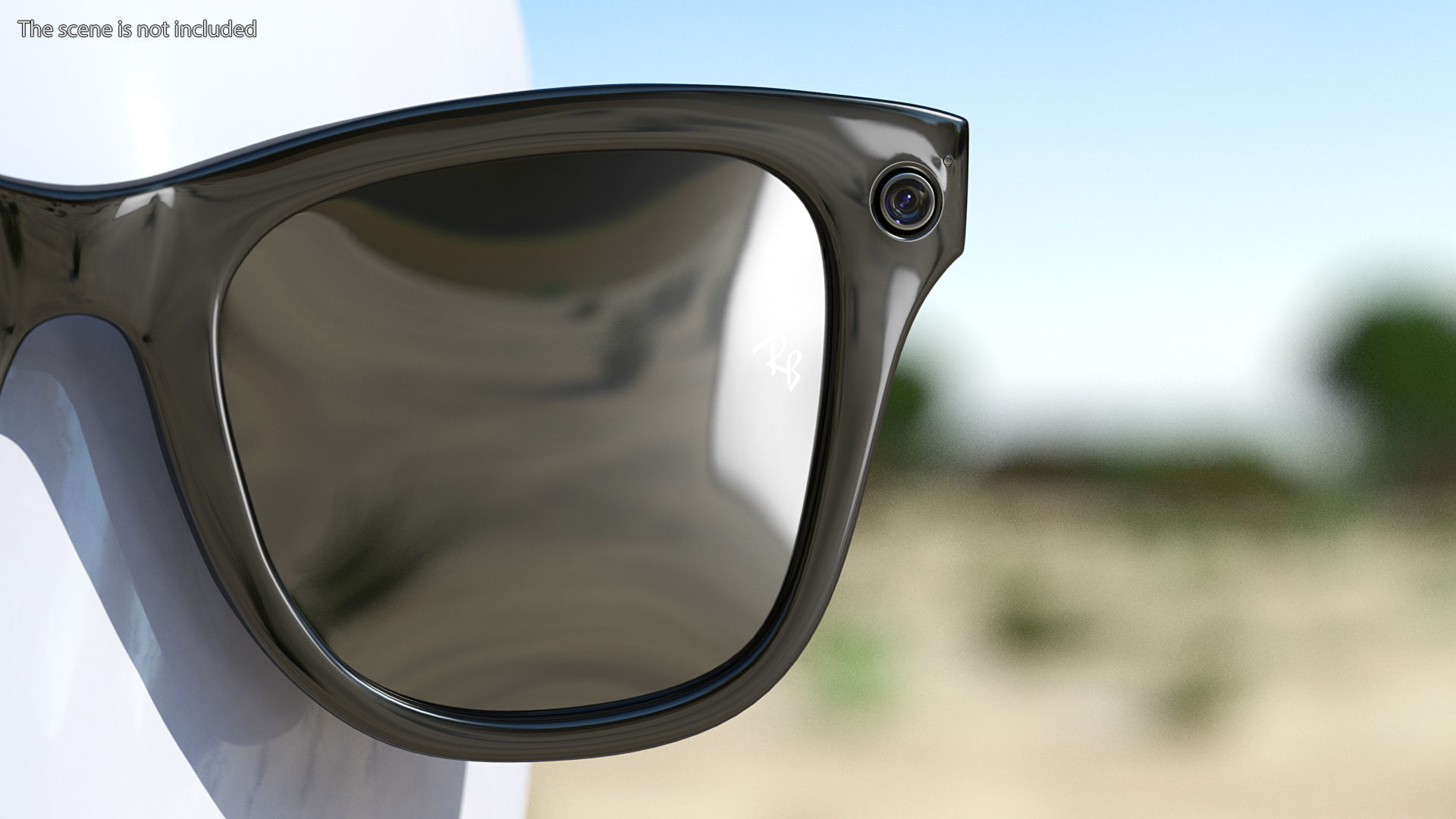 Black Ray Ban Stories Wayfarer Smart Glasses Dark Grey 3D model_3