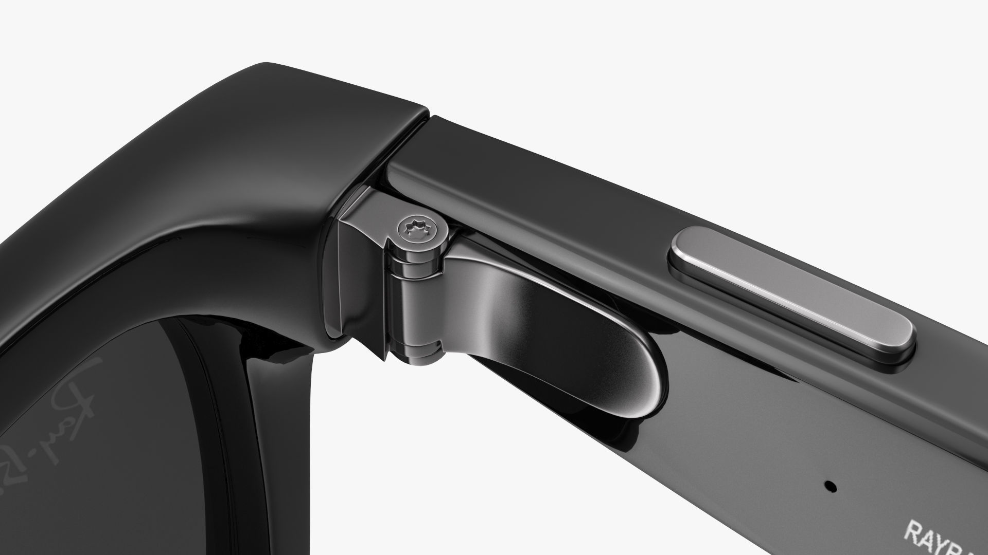 Black Ray Ban Stories Wayfarer Smart Glasses Dark Grey 3D model_12