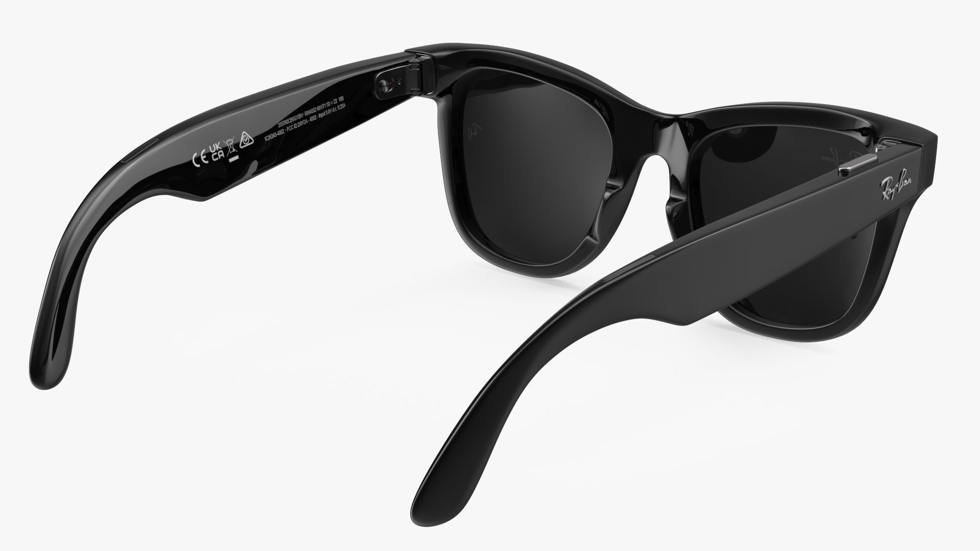 Black Ray Ban Stories Wayfarer Smart Glasses Dark Grey 3D model_7