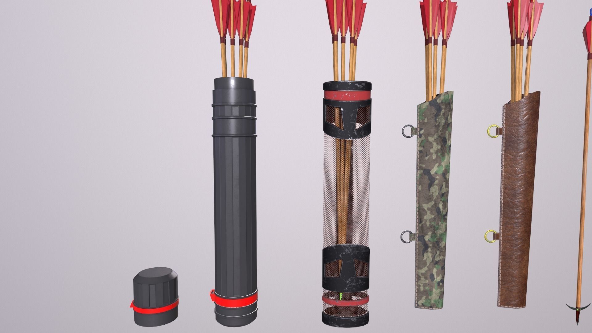 arrow archery arrows Low-poly 3D model_3