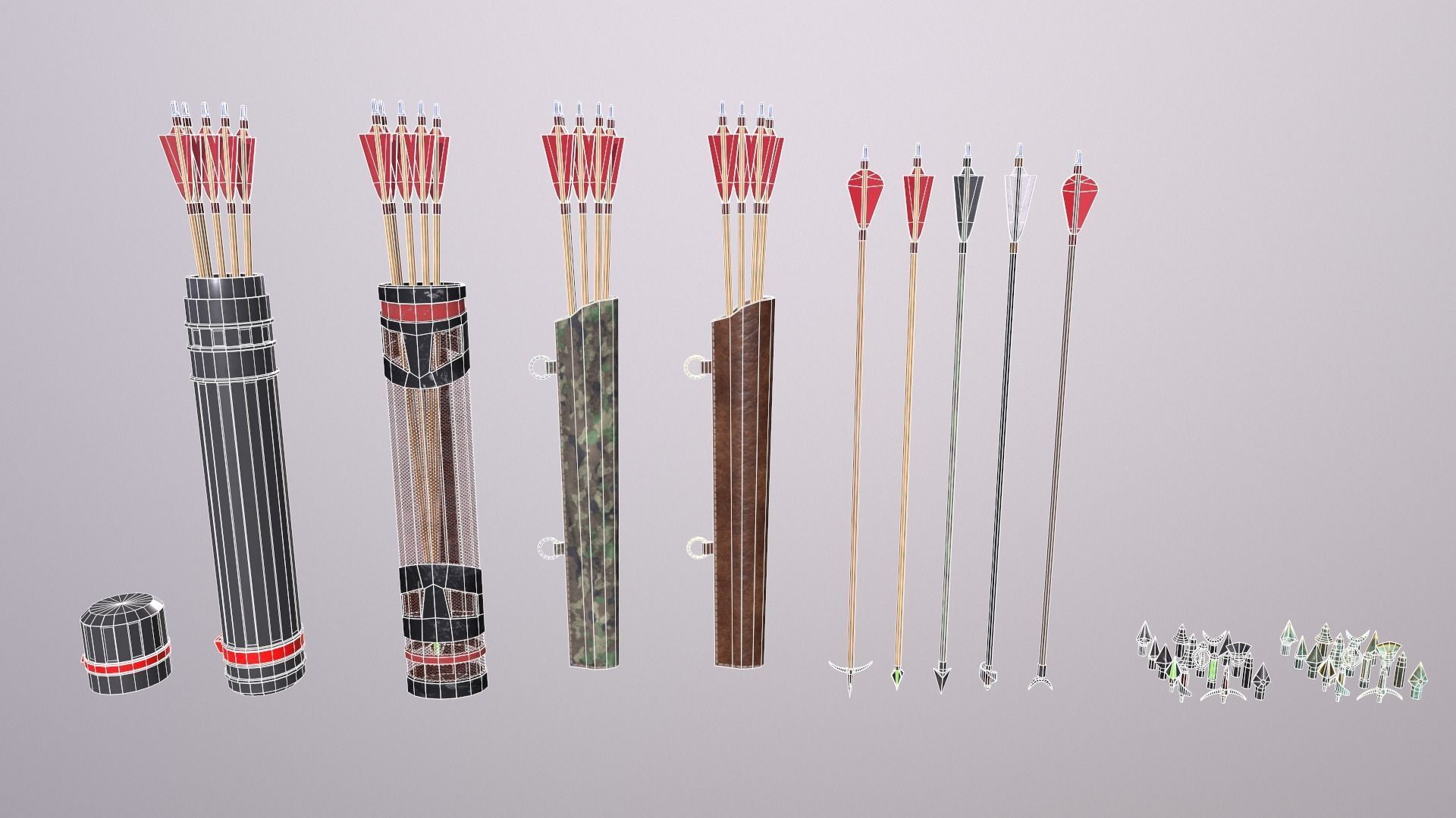 arrow archery arrows Low-poly 3D model_5