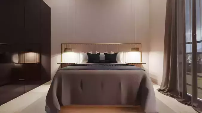 Bedroom Model in modern apartment