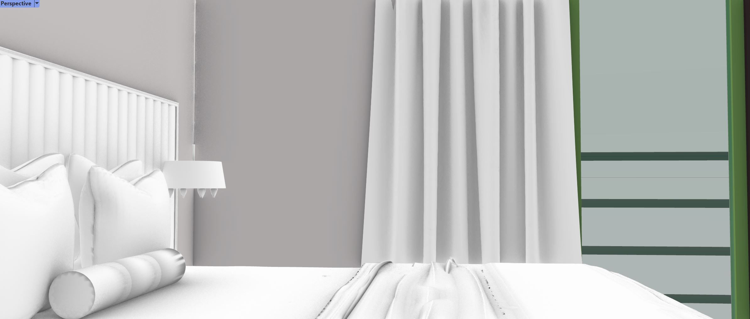 Bedroom Model in modern apartment 3D model_4