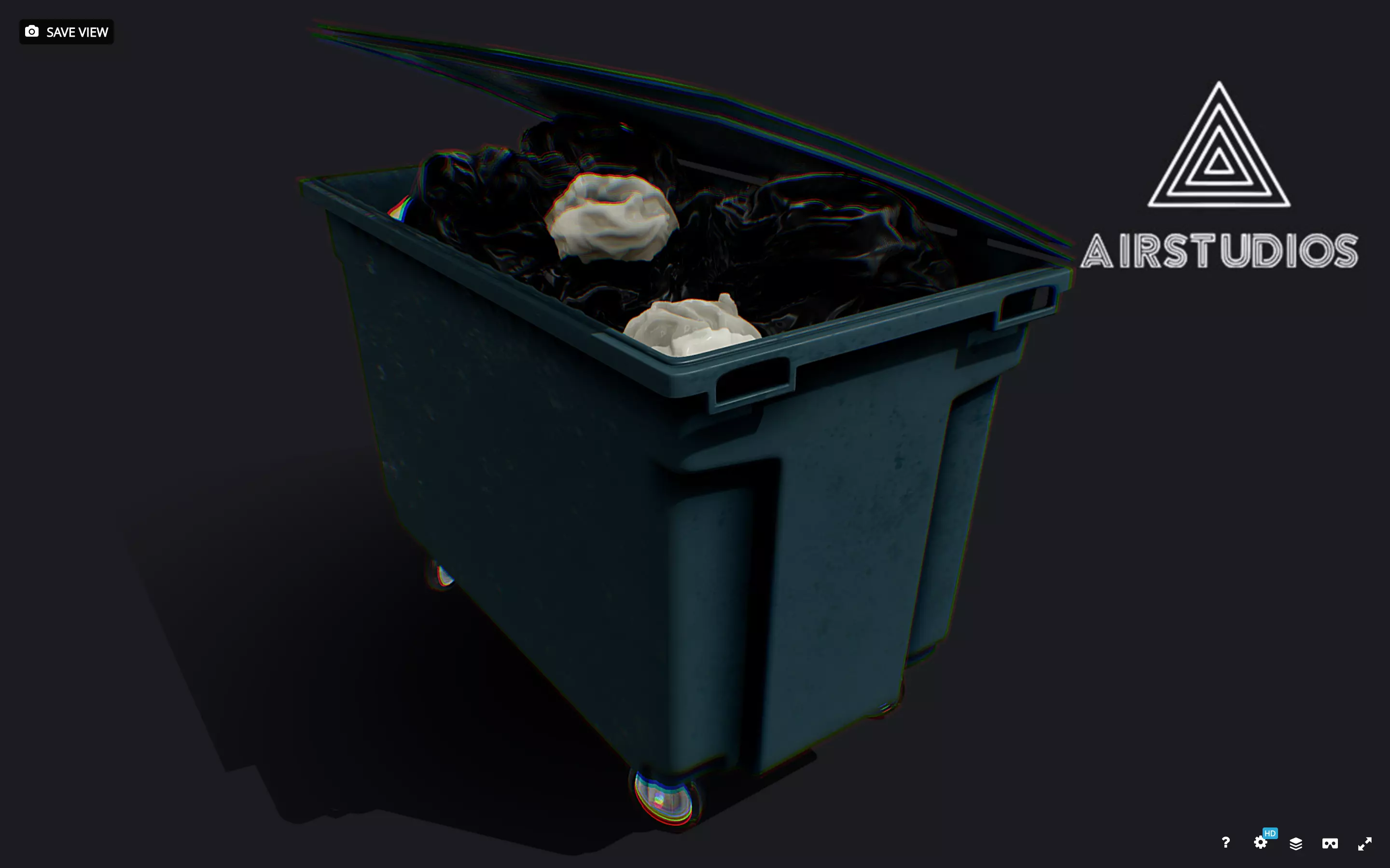 Street Trash Bin 3D model_0