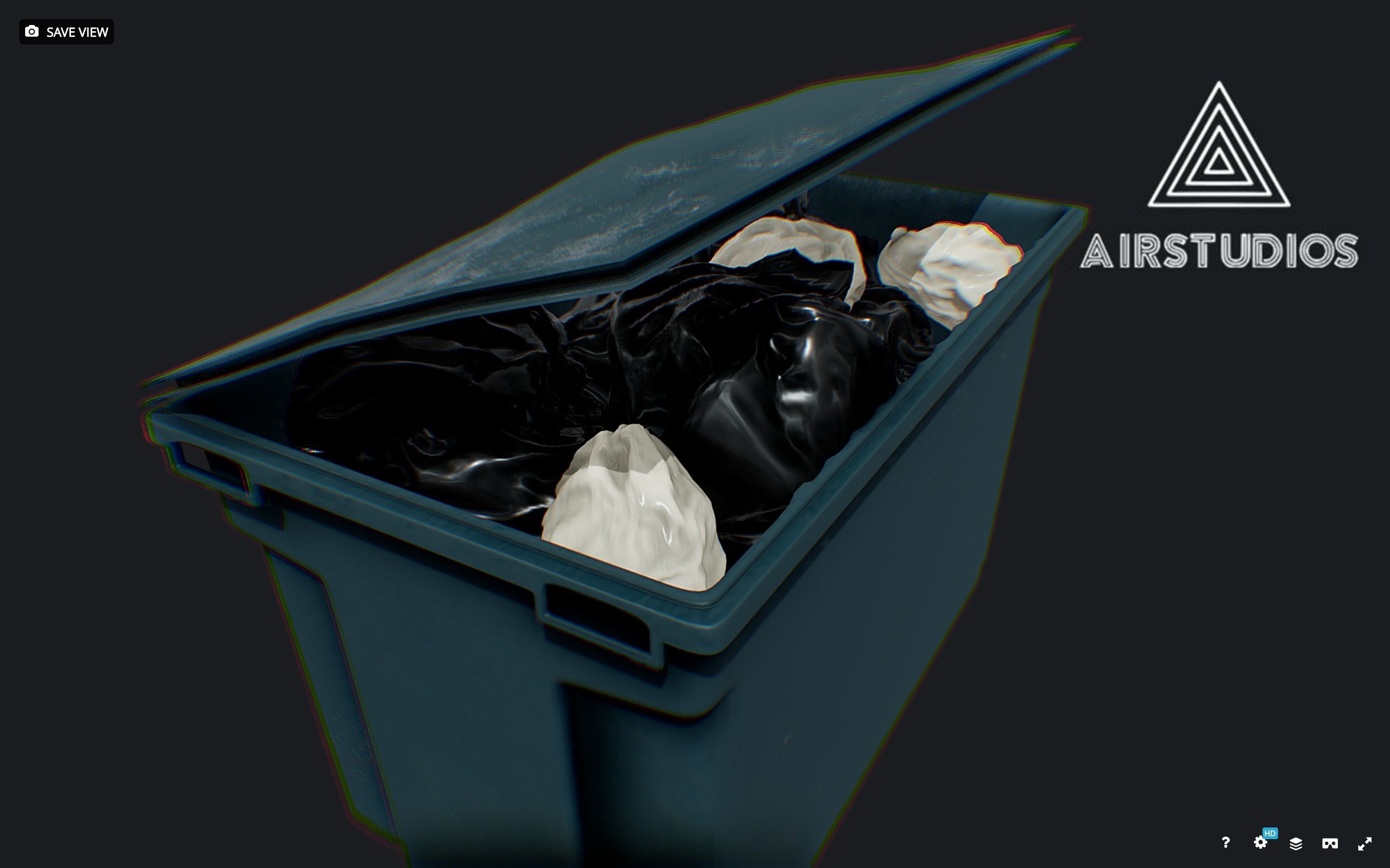 Street Trash Bin 3D model_4