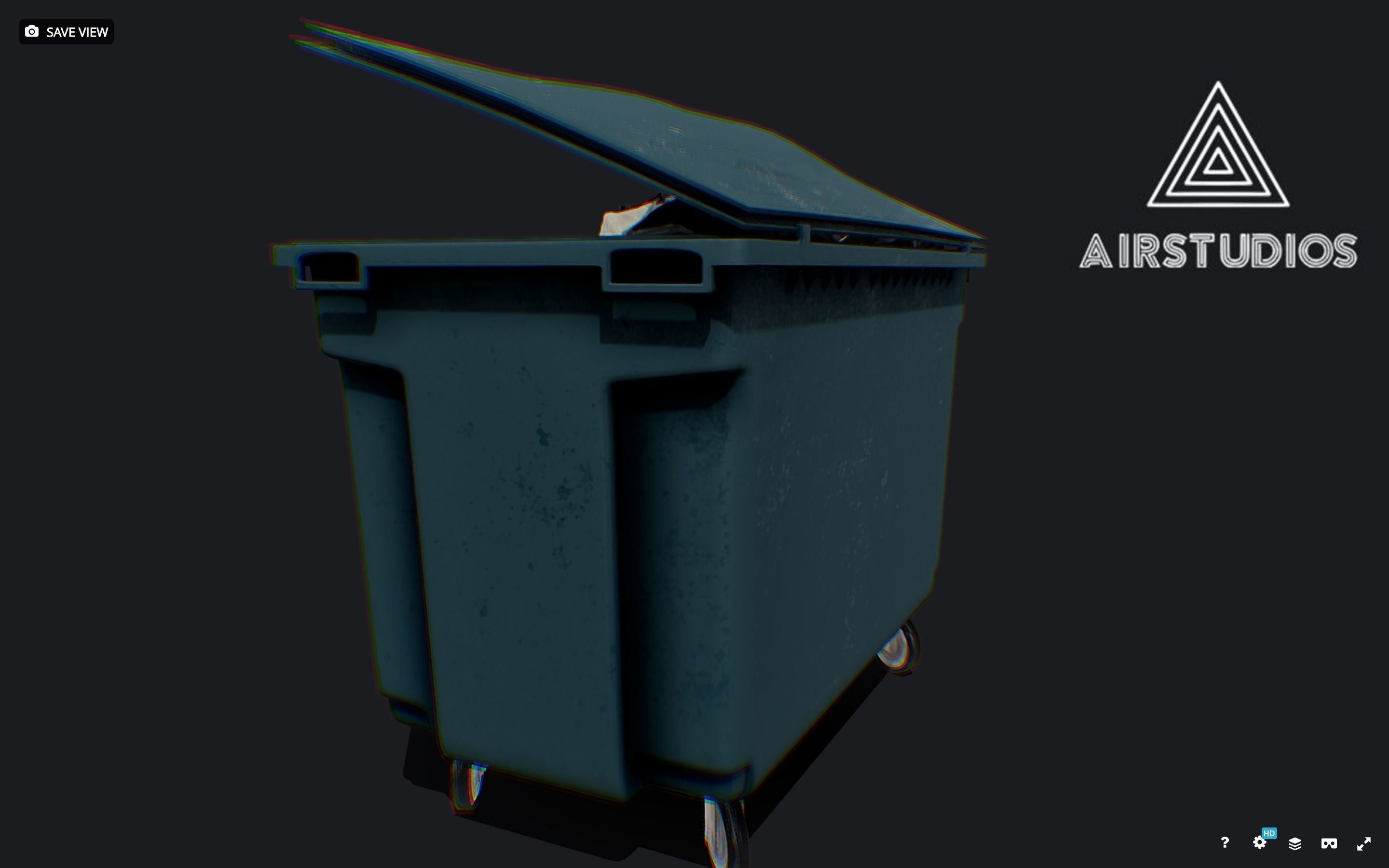 Street Trash Bin 3D model_3
