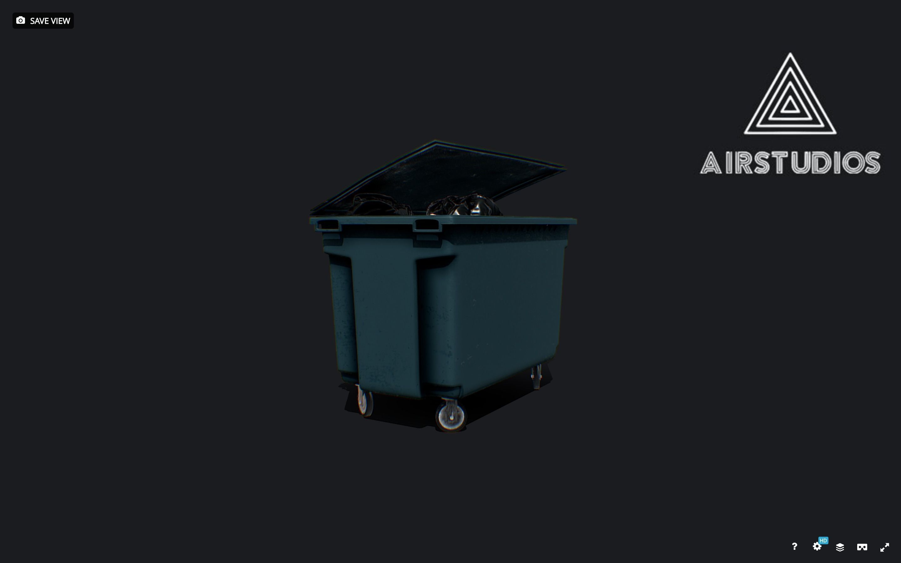 Street Trash Bin 3D model_5