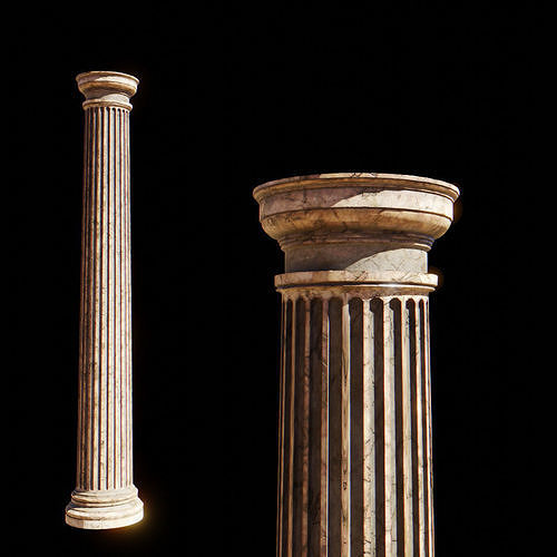 Doric Column Low-poly 3D model