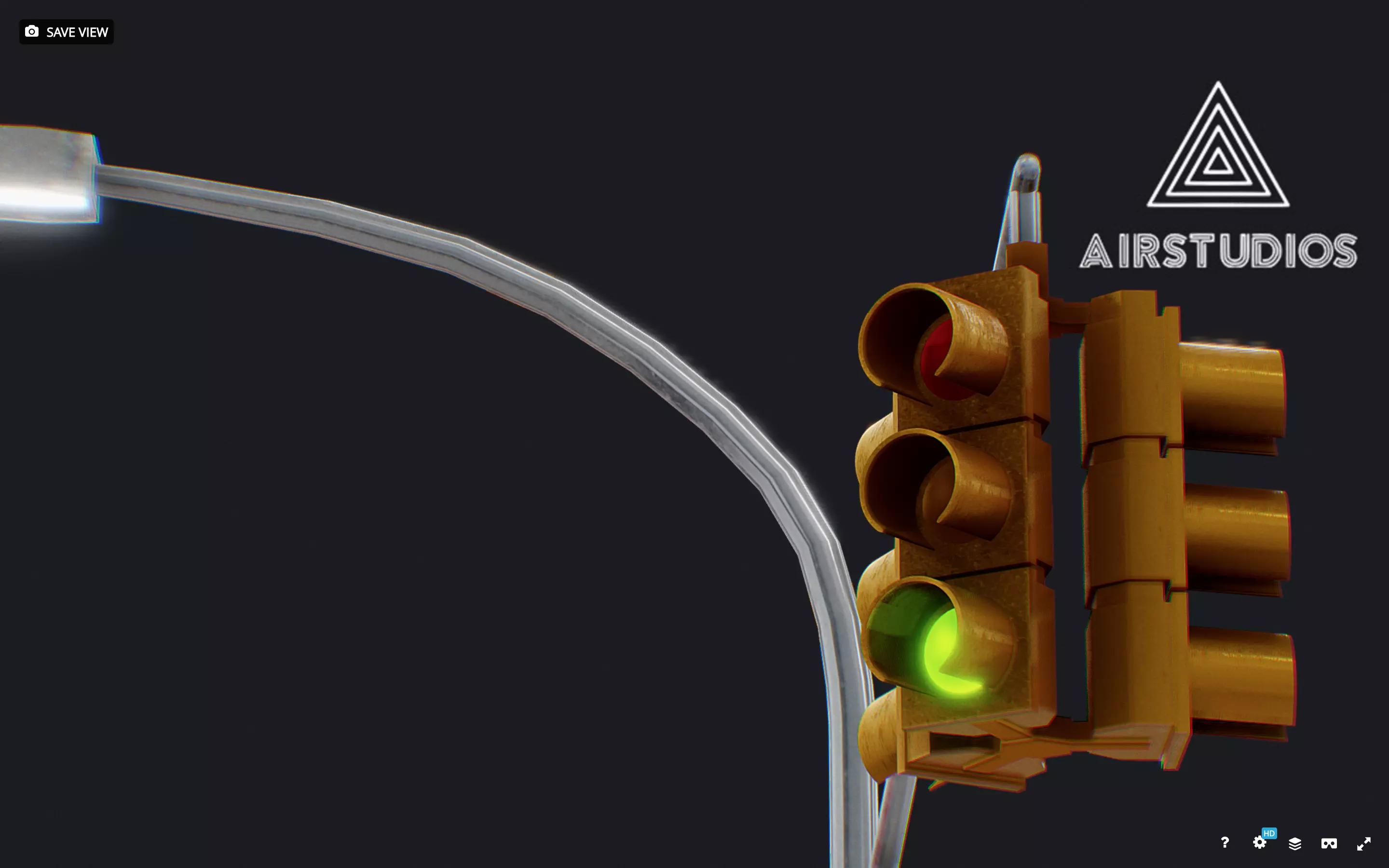 New York Traffic Lights Low-poly 3D model