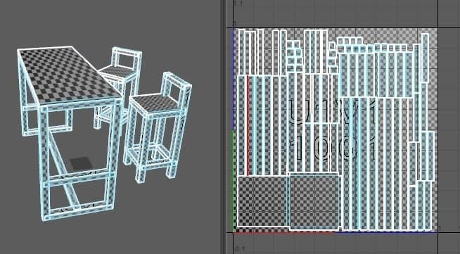 bars table and chair Low-poly 3D model_3