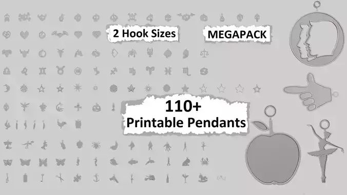 MEGAPACK 3D Printable Pendant Collection Over 80 Designs