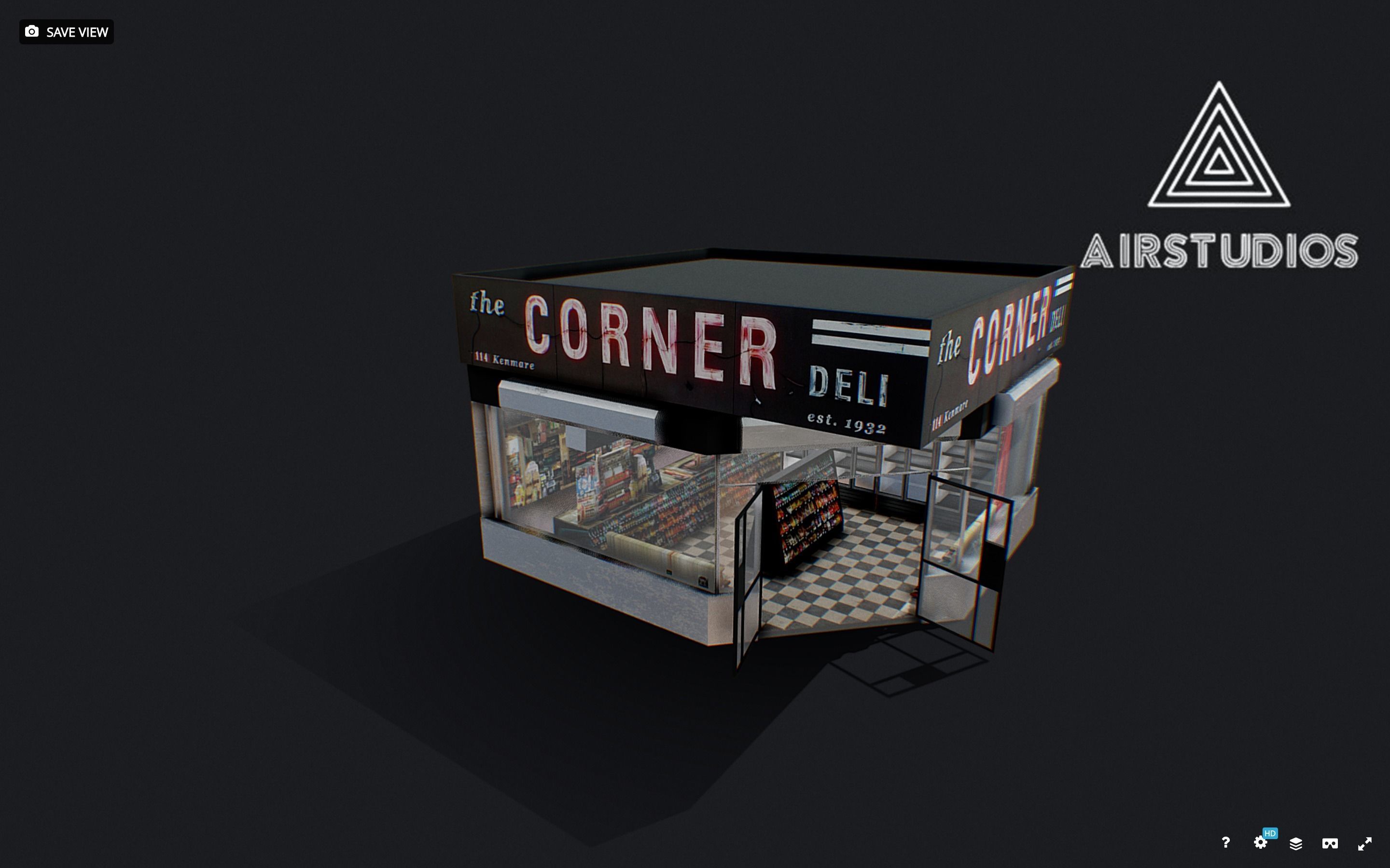 Corner Store Low-poly 3D model_8