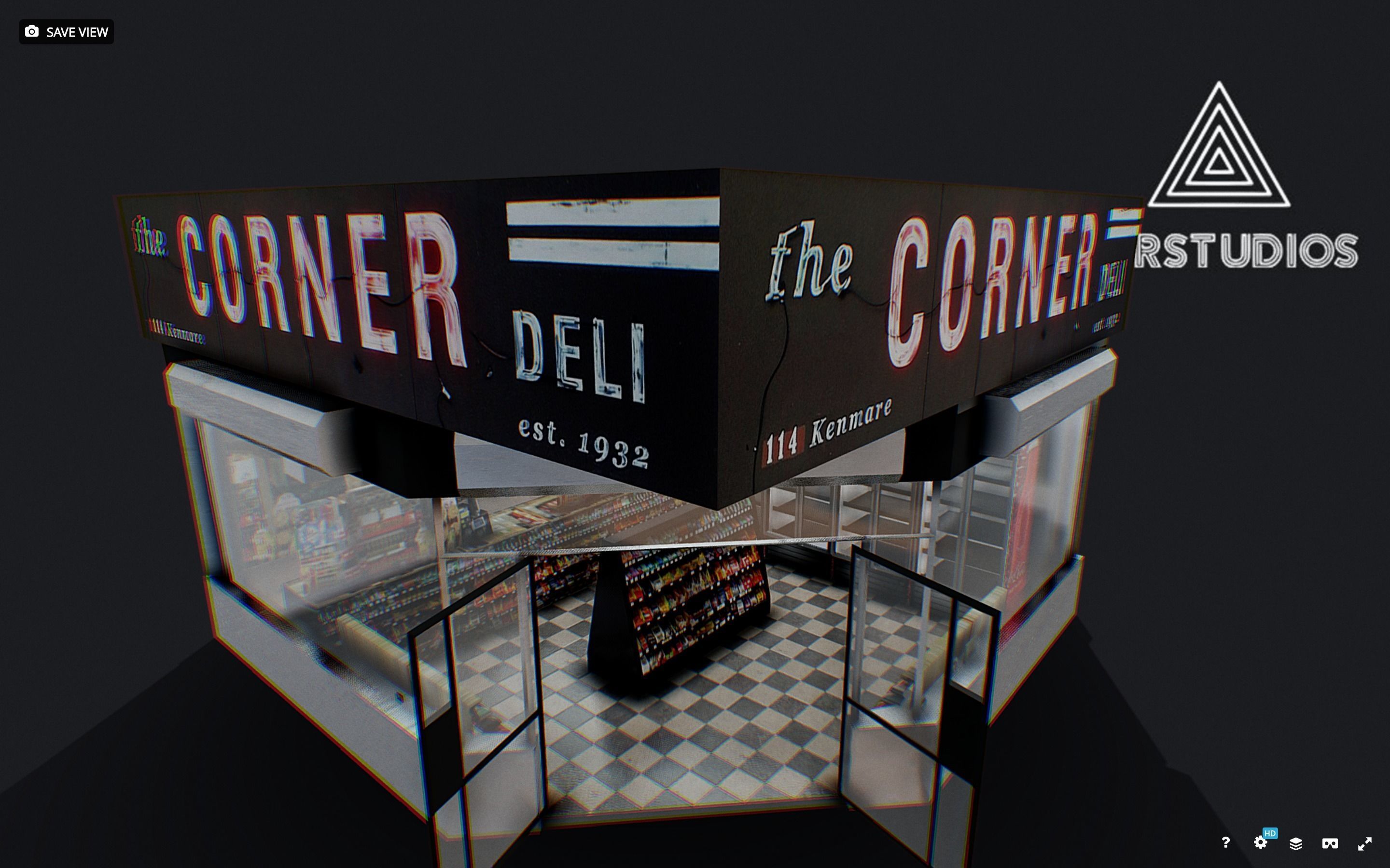 Corner Store Low-poly 3D model_3