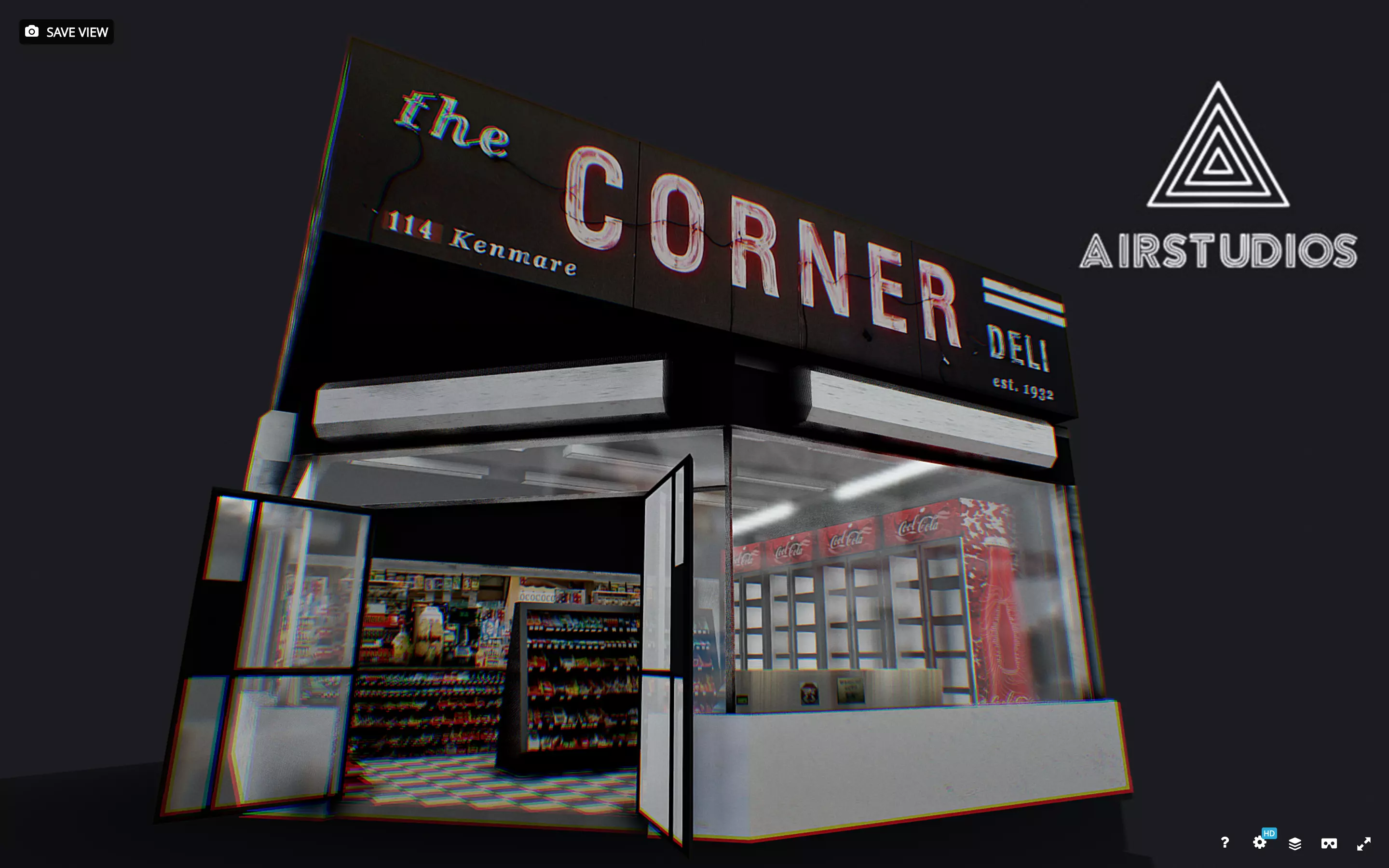 Corner Store Low-poly 3D model_0
