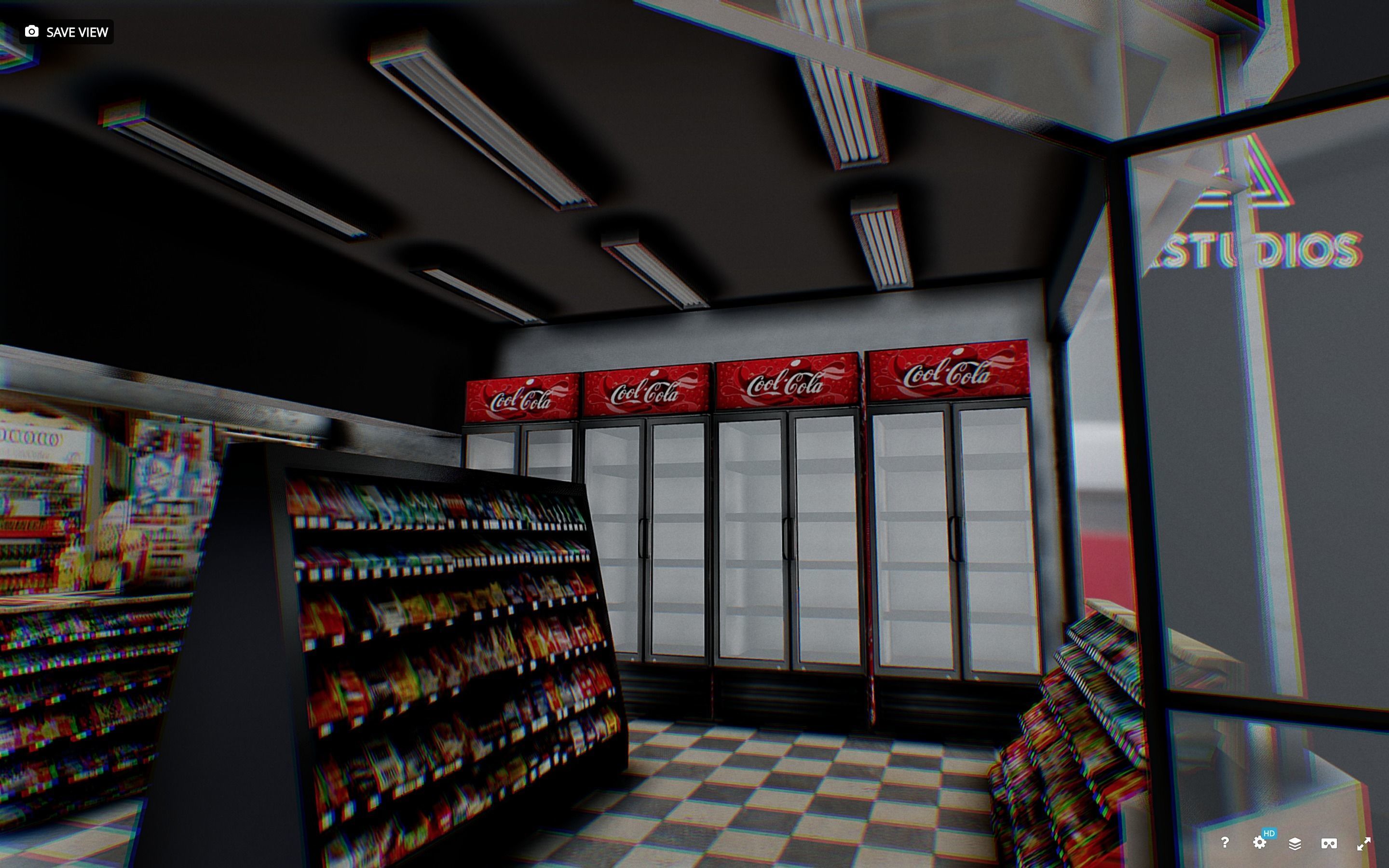 Corner Store Low-poly 3D model_7