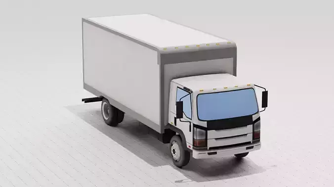 Low Poly Truck White