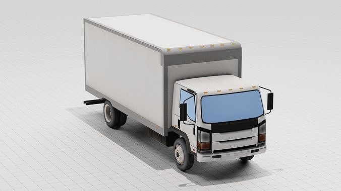 Low Poly Truck White Low-poly 3D model