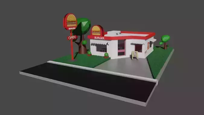 Burgers fast food restaurant