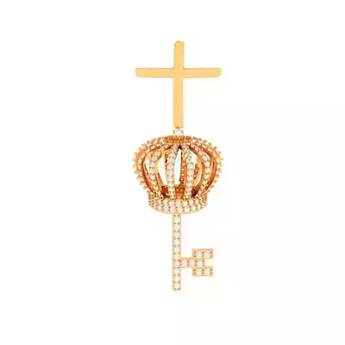 Cross Crown 3D printable Pendant