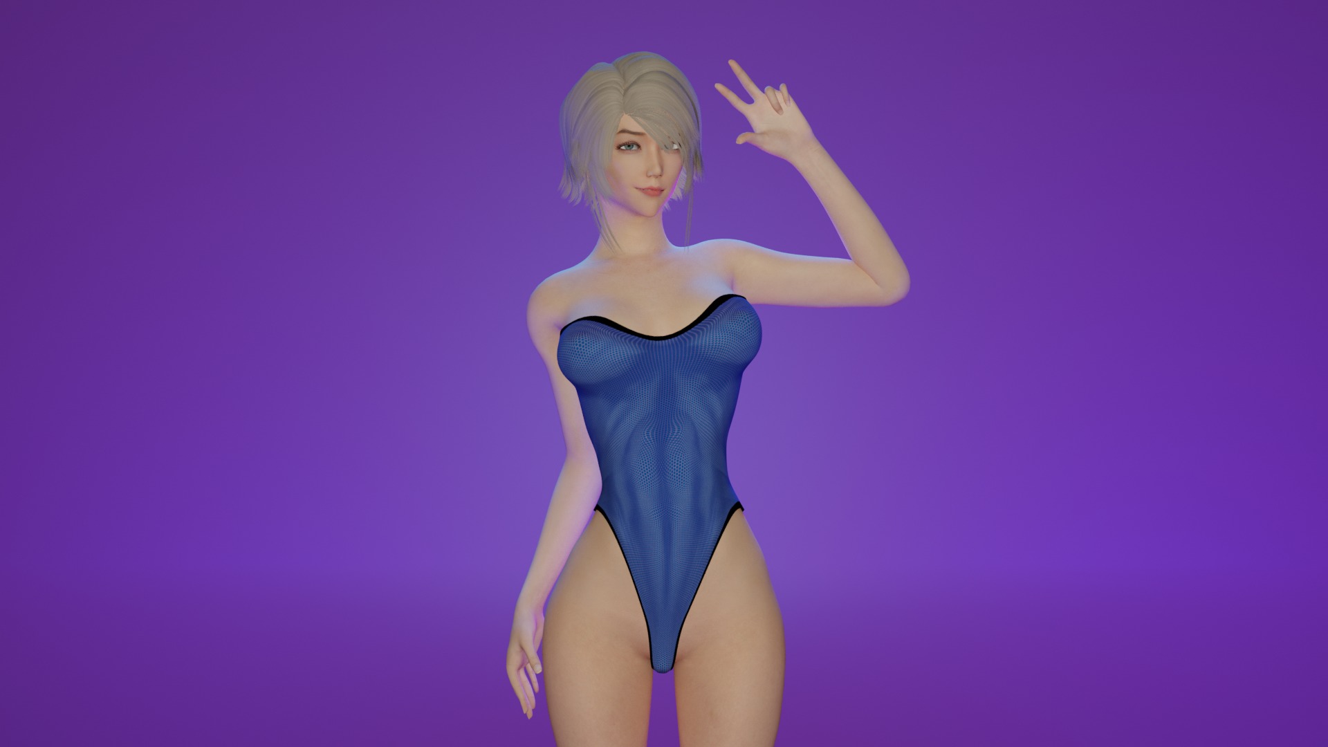 female base mesh Low-poly 3D model_2