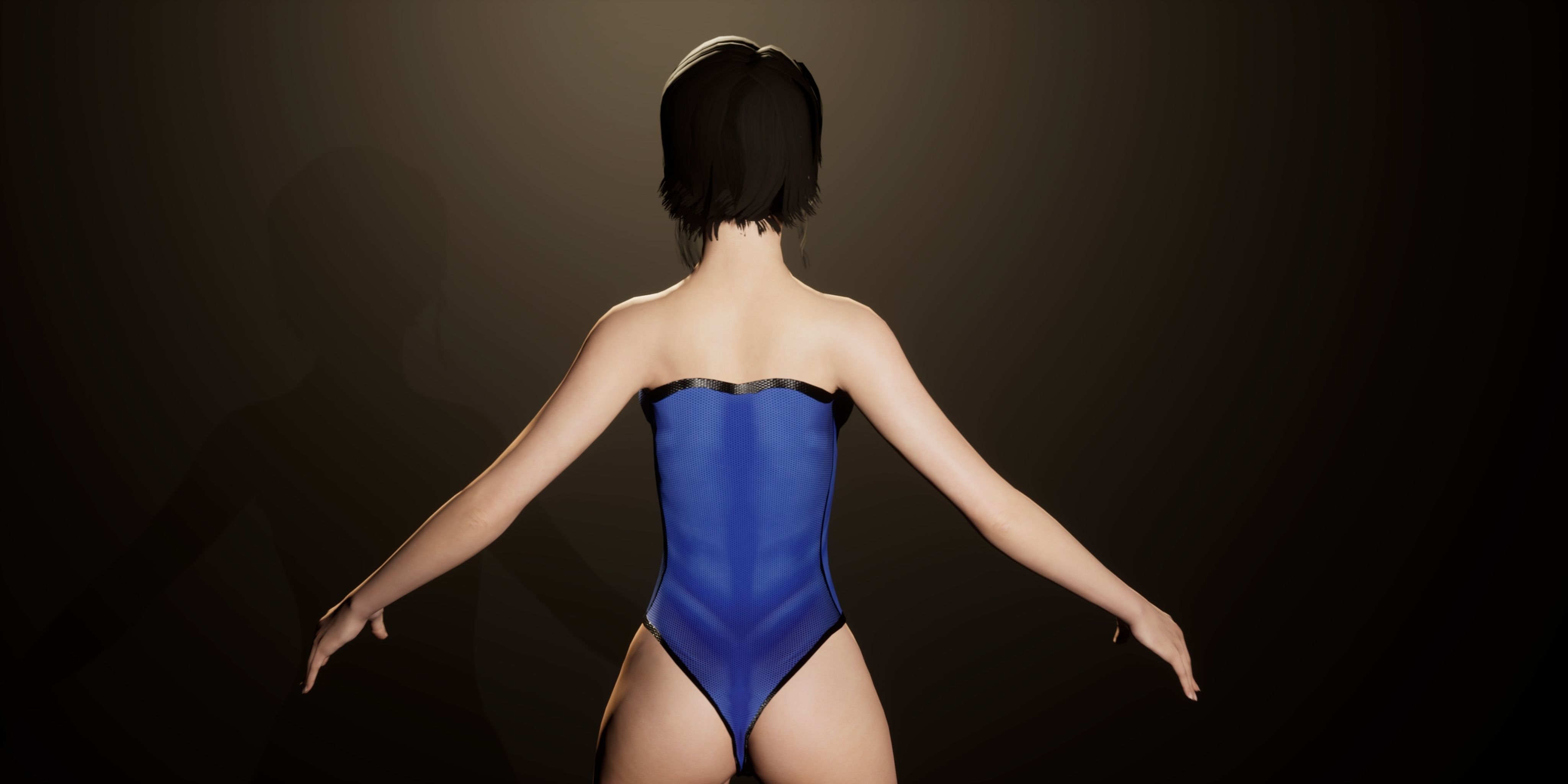 female base mesh Low-poly 3D model_11