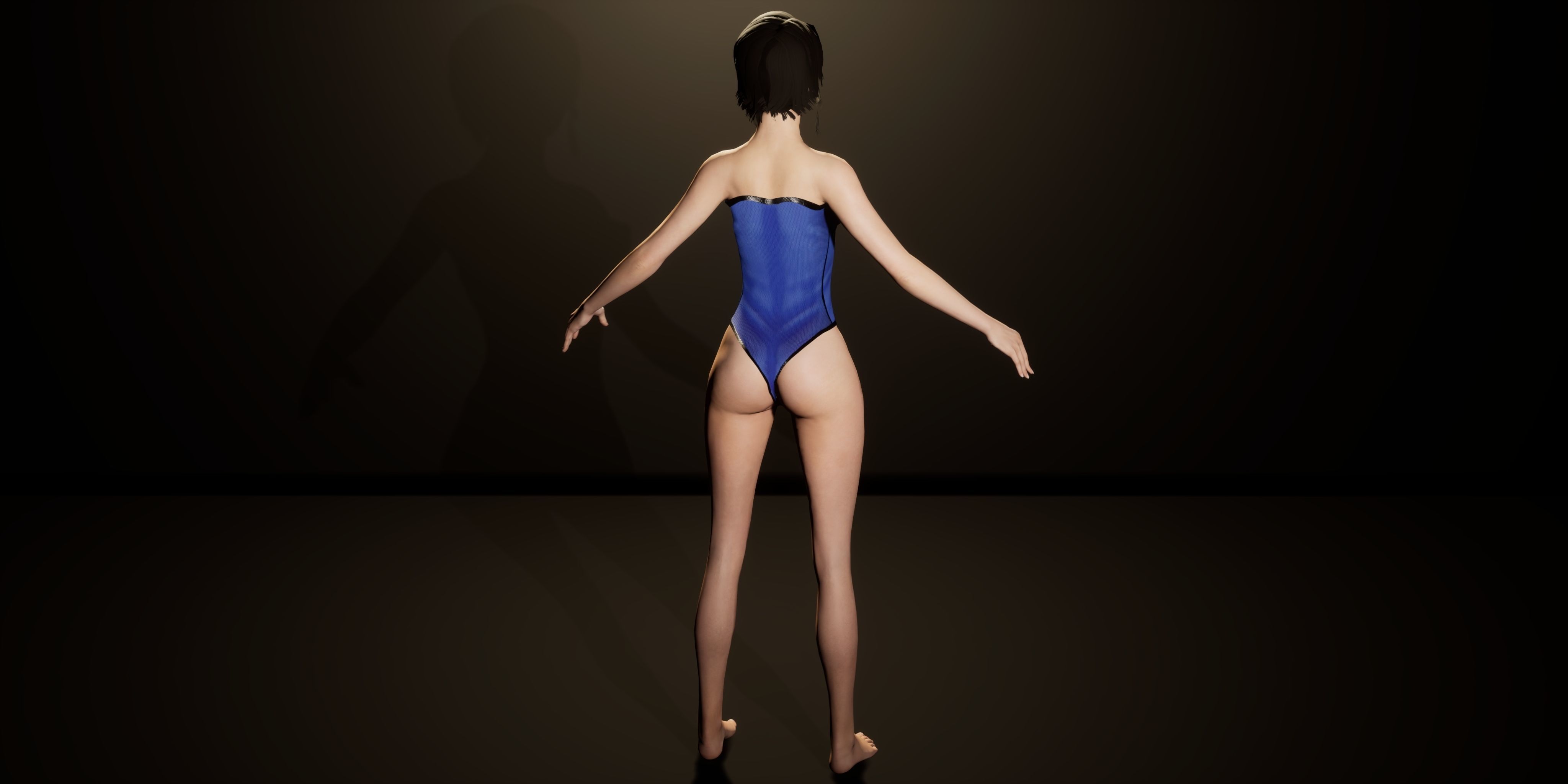 female base mesh Low-poly 3D model_14