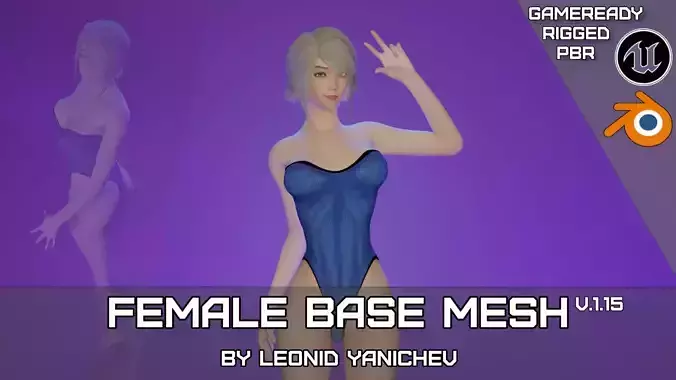 female base mesh Low-poly 3D model