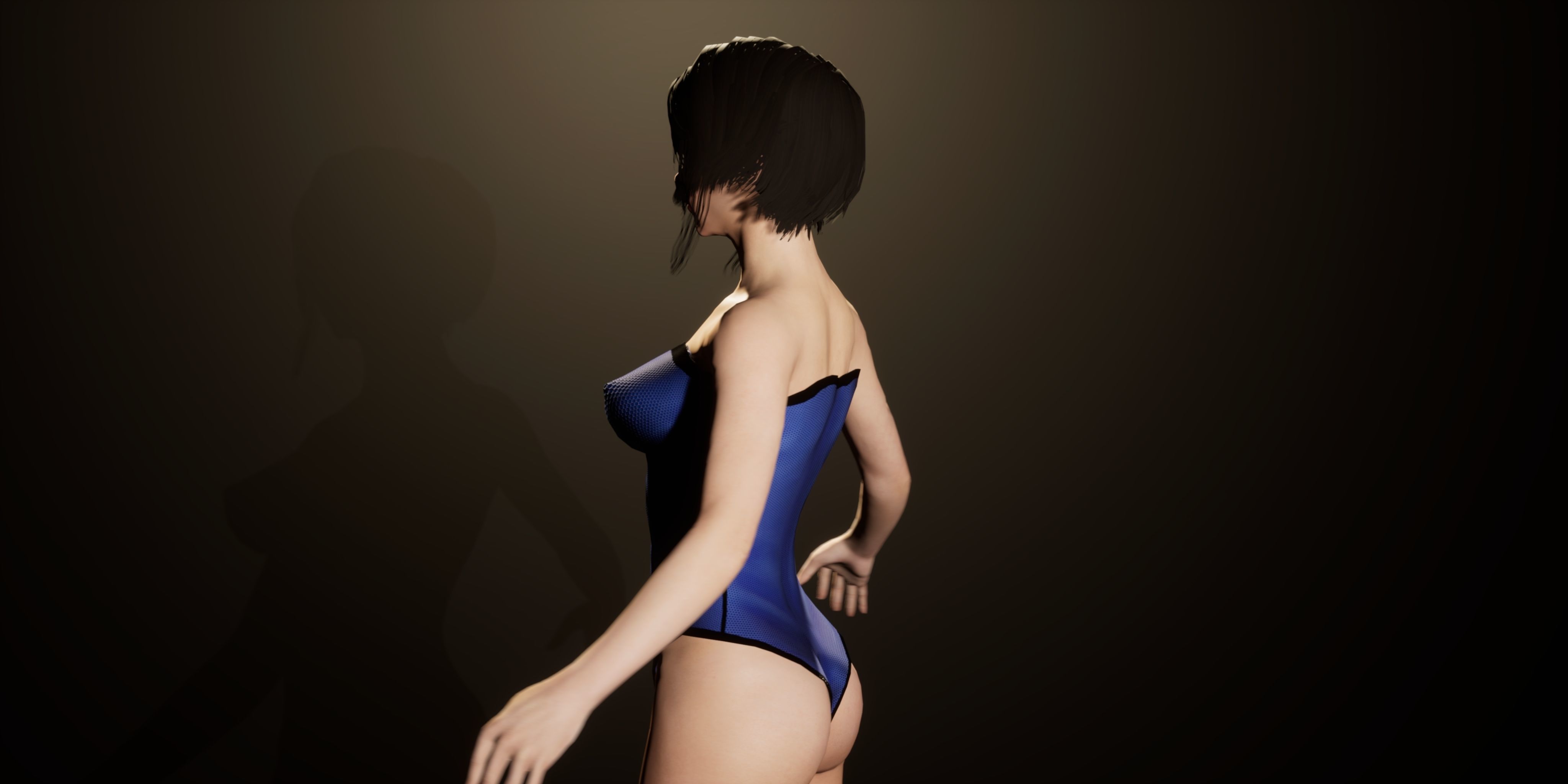 female base mesh Low-poly 3D model_10