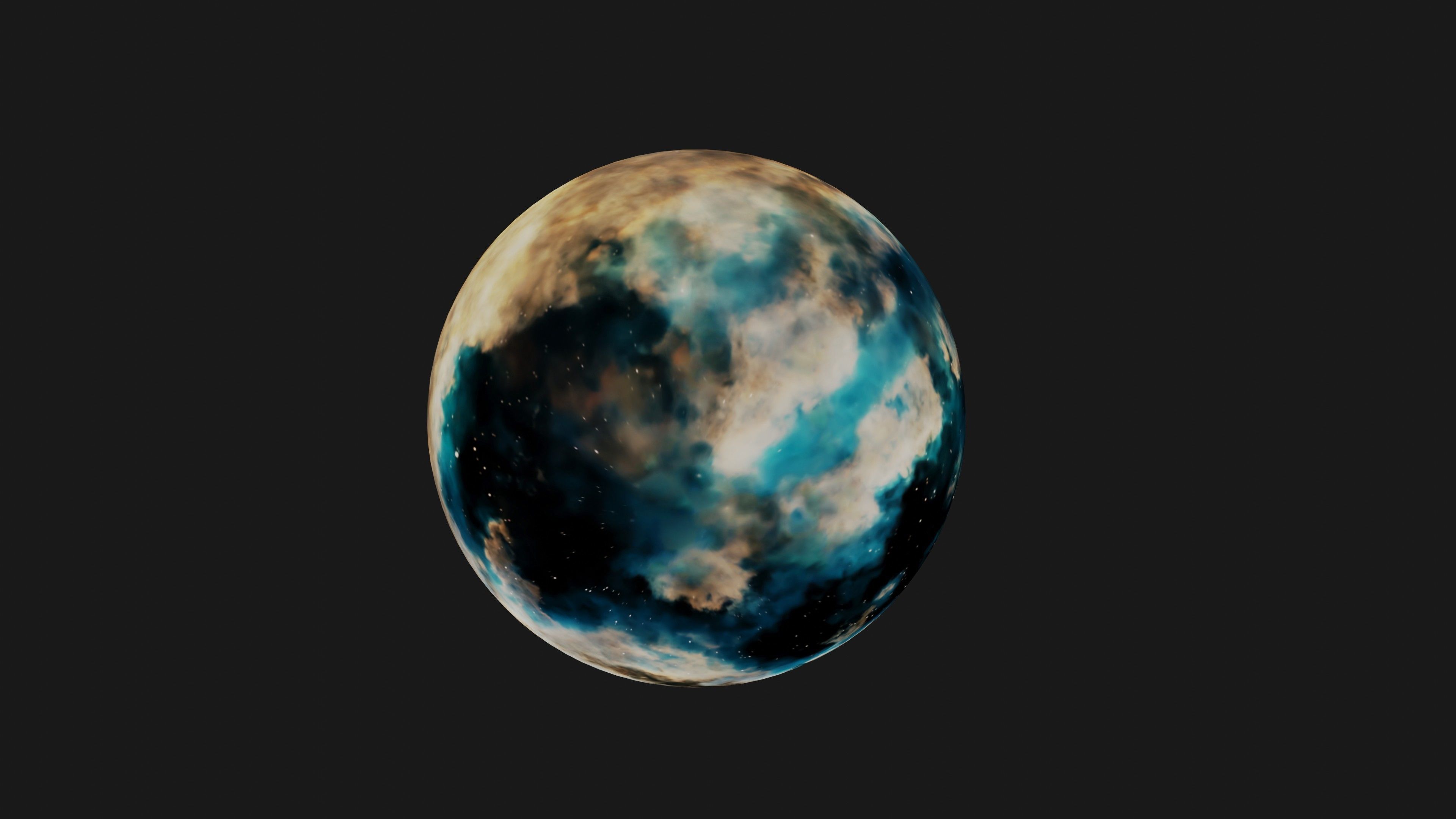 HDRI Panoramic Sky - VR 360 starfield extreme outer space nebula Low-poly 3D model_14