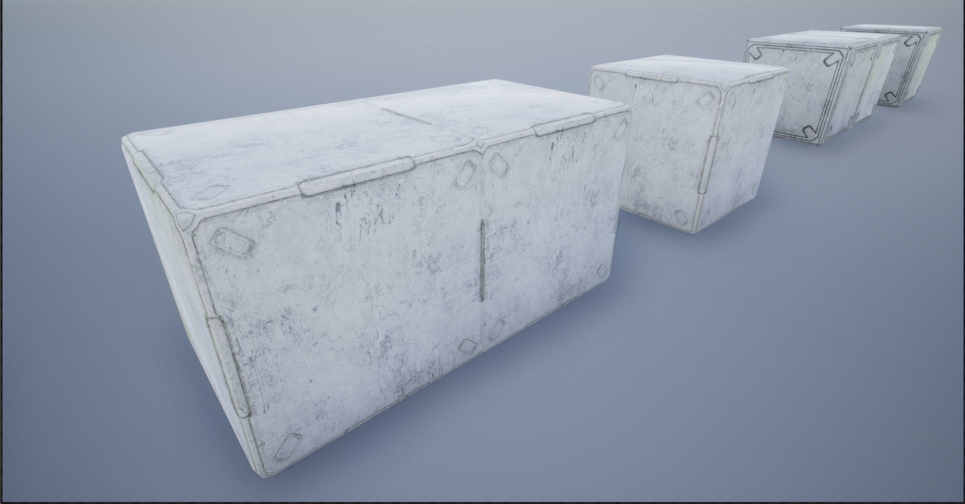 2K-4K White Sci-Fi Crates and Containers Low-poly 3D model_13