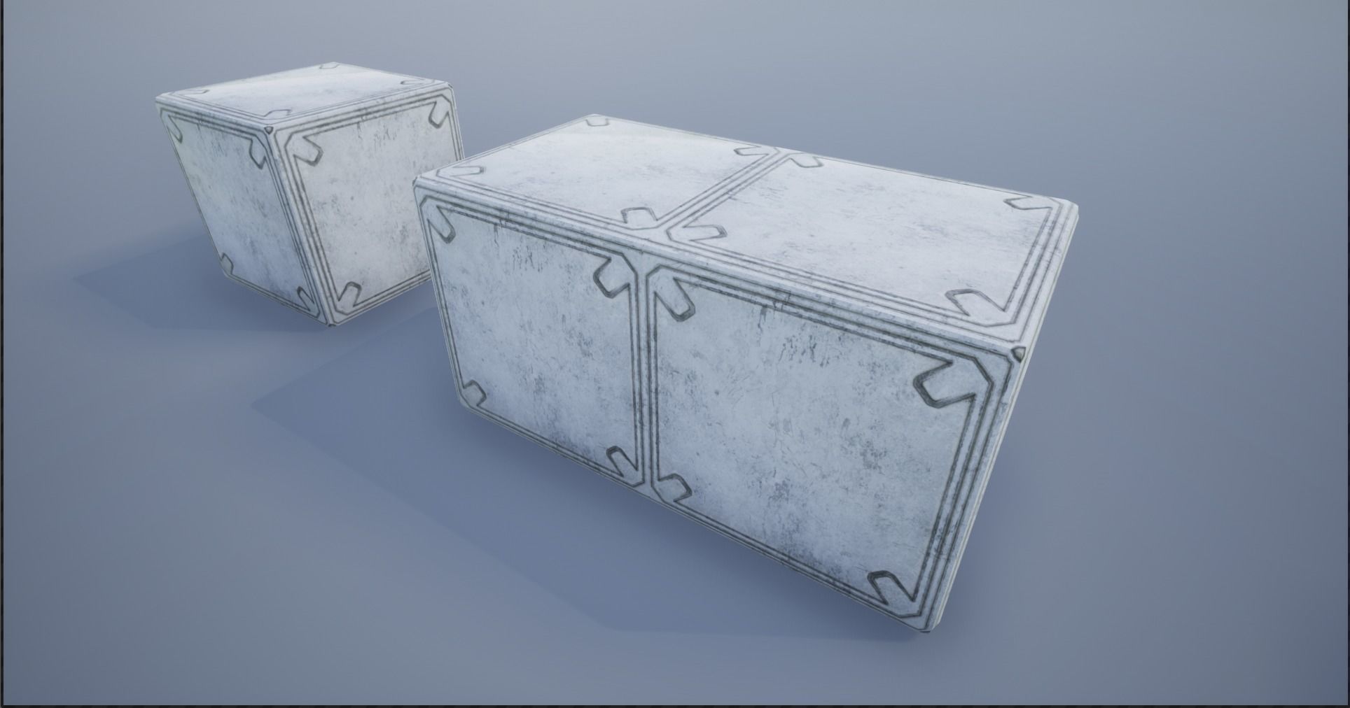 2K-4K White Sci-Fi Crates and Containers Low-poly 3D model_9